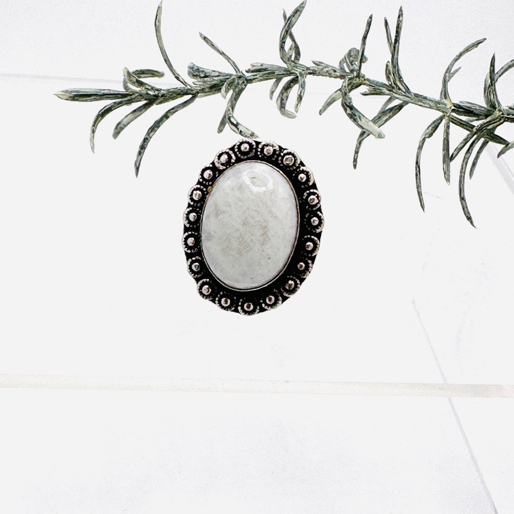 Statement Rainbow Moonstone Sterling Silver Ring - image 3